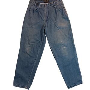 Original Bugle Boy Vintage Jeans 32X29 Blue Fade Pleated Skate Y2K‎ Paint Grunge
